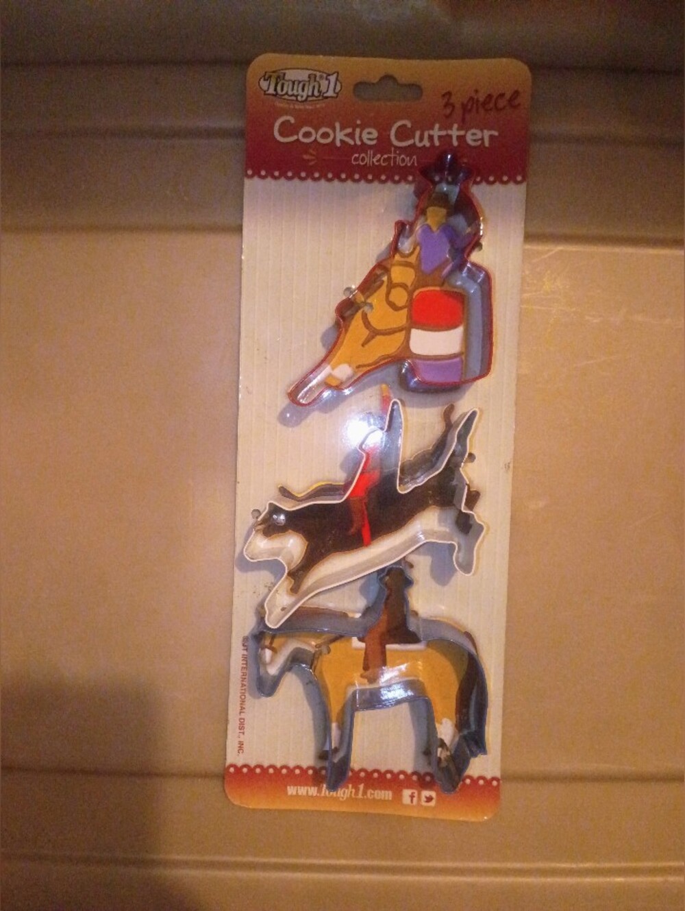 Tough 1 Three-Piece Cowboy Rodeo Cookie Cutter Set - Multicolor Nwt